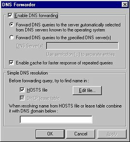 Winroute - Enable DNS forwarding